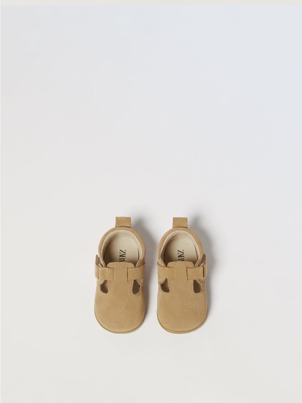 Zara Kids Beige Suede T-Strap Mary Janes